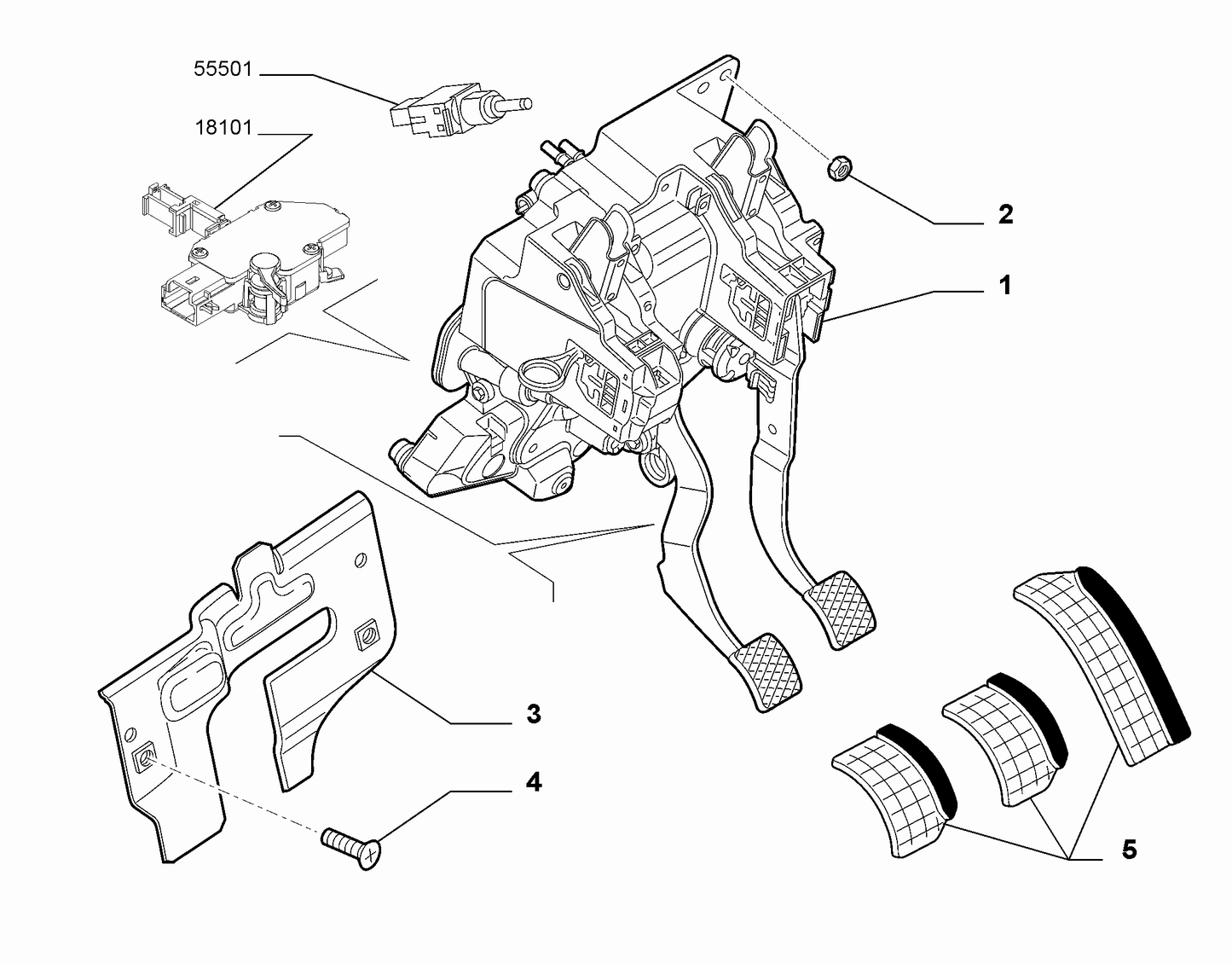 Genuine Abarth Alloy Pedals - Punto Evo Abarth (LHD) - TMC Motorsport