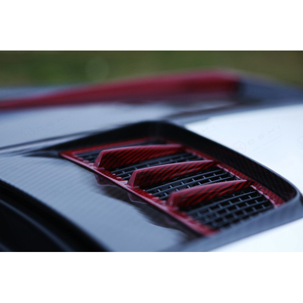 Mercedes Benz SLK R172 Air Extractor Hood Intake Cover Red - Carbon Fibre - TMC Motorsport