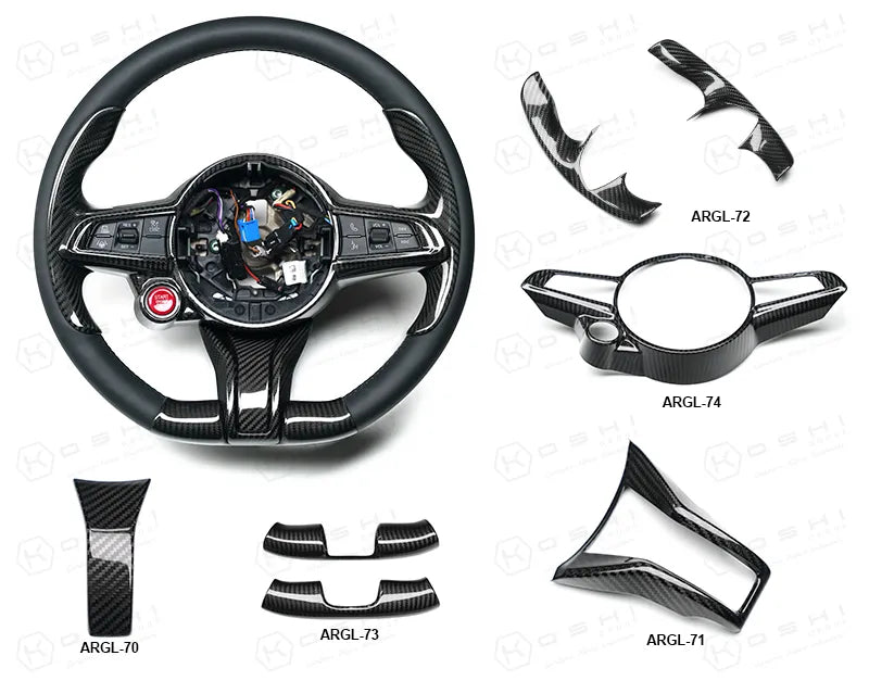 Alfa Romeo Giulia QV / Stelvio QV Lower Steering Wheel Cover 2020-ongoing - Carbon Fibre - TMC Motorsport