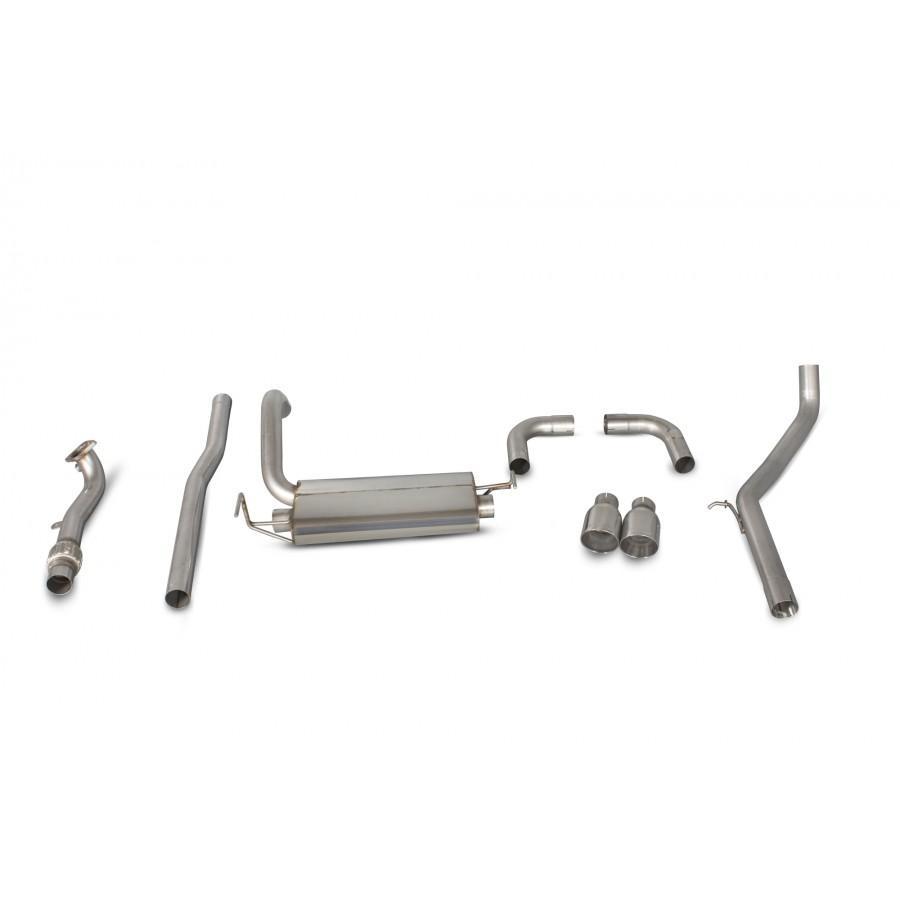 Scorpion Exhausts Non-Resonated Cat Back System for Abarth 500/595/695 - Silver Tips