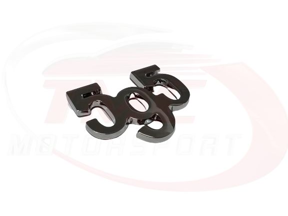 Abarth 595 Badge Shiny Silver 5cm x 4cm OLD STOCK REDUCED TO CLEAR - TMC Motorsport