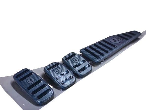 Genuine Abarth Silver Carbon Alutex Pedal Set - 500 Abarth Manual - Unboxed (LHD) - TMC Motorsport