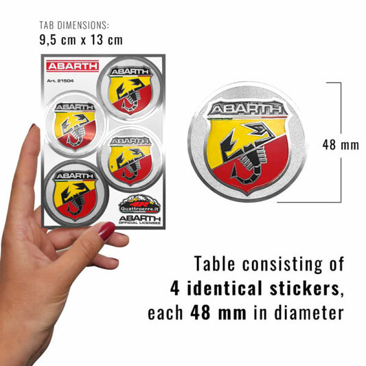 Abarth Logo Badge Sticker - Quad Pack