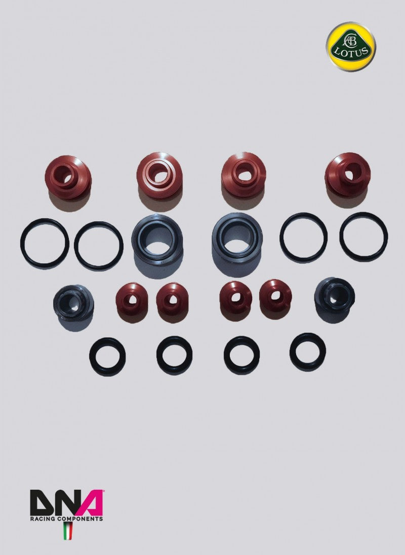 Lotus Exige V6 FRONT UPPER AND REAR LOWER WHISBONE UNIBALL KIT - DNA RACING - TMC Motorsport