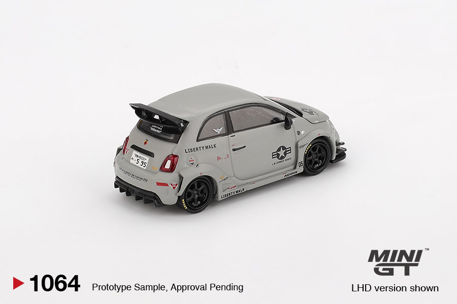 Mini GT Abarth Model Car - Abarth 595 LB-Works x Abas Works Fighters Grey