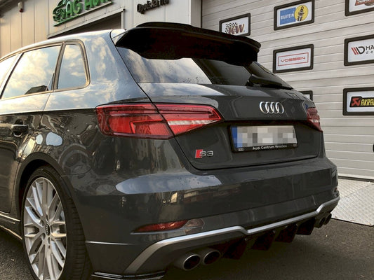 Maxton Design Rear Side Splitters Audi S3 8V Facelift Sportback (2017-2020) - Carbon Look