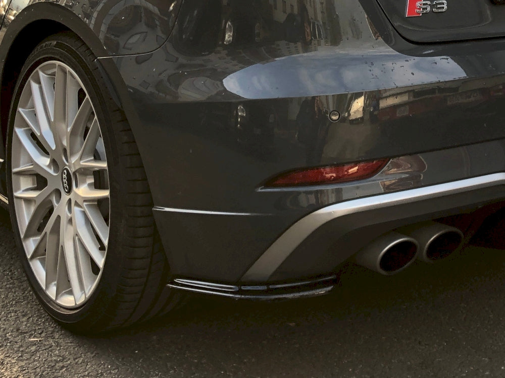 Maxton Design Rear Side Splitters Audi S3 8V Facelift Sportback (2017-2020) - Carbon Look