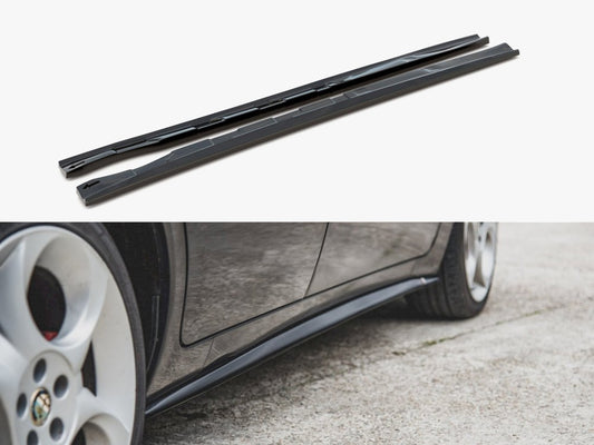 Maxton Design Side Skirts Diffusers Alfa Romeo 156 Facelift (2003-2006) - Carbon Look