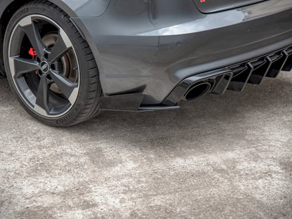 Maxton Design Street PRO Rear Side Splitters + Flaps Audi RS3 8V Sportback