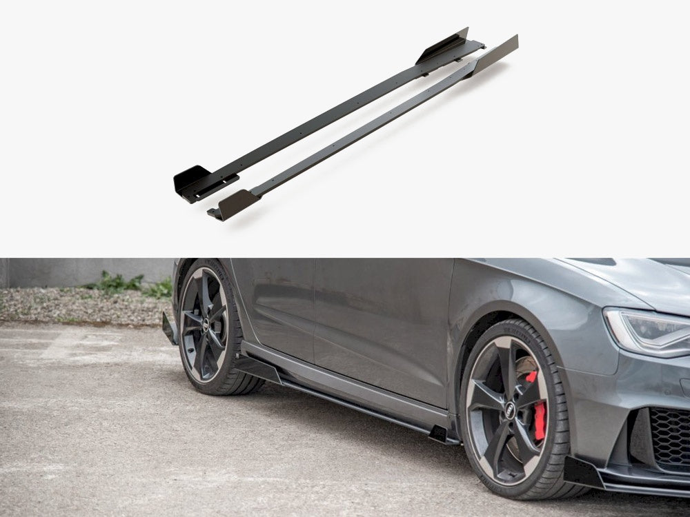 Maxton Design Street PRO Side Skirts Diffusers + Flaps Audi RS3 8V Sportback