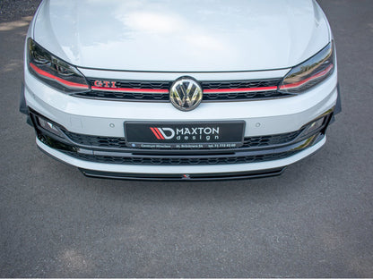 Maxton Design Front Splitter V.4 Volkswagen Polo GTI / R-Line Mk6 - Carbon Look