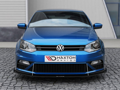 Maxton Design Front Racing Splitter (with wings) Volkswagen Polo GTI Mk5 Facelift