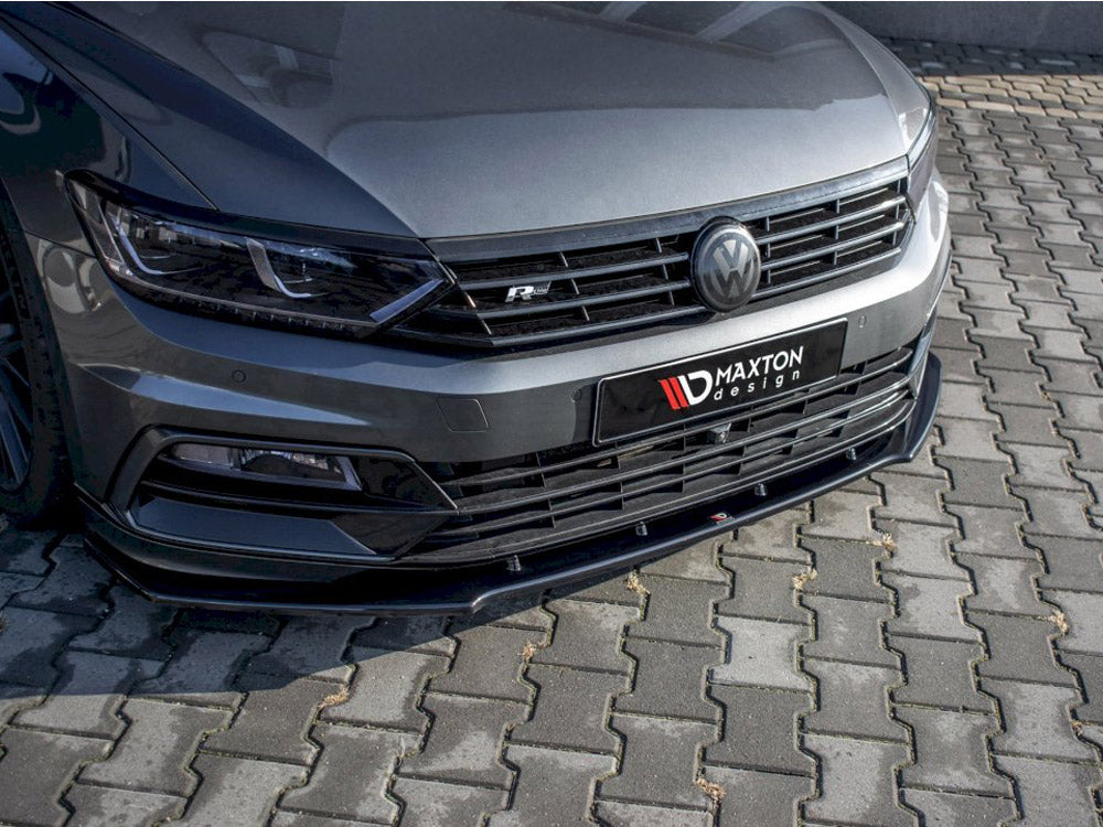 Maxton Design Front Splitter V.1 Volkswagen Passat R-line B8 (2015-19) - Carbon Look