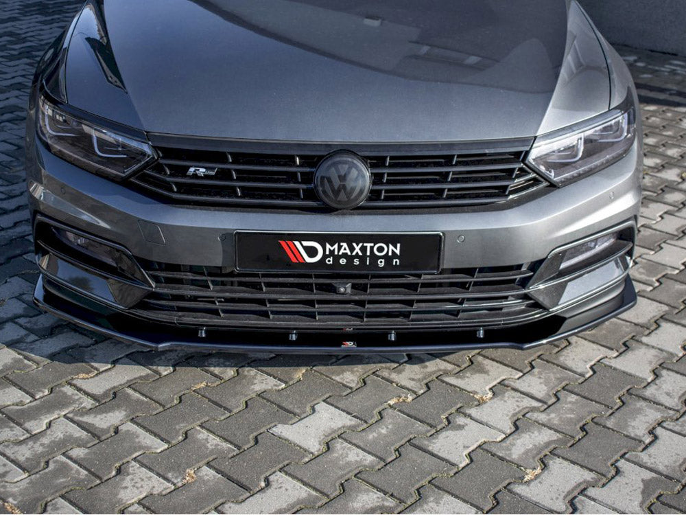 Maxton Design Front Splitter V.1 Volkswagen Passat R-line B8 (2015-19) - Carbon Look