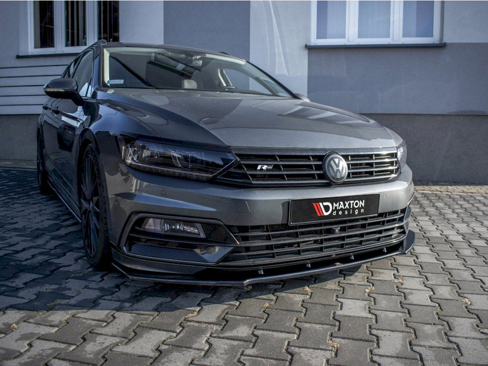 Maxton Design Front Splitter V.1 Volkswagen Passat R-line B8 (2015-19) - Carbon Look