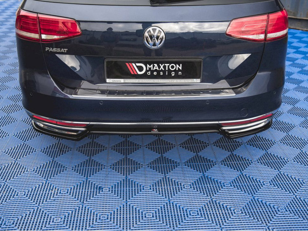 Maxton Design Central Rear Splitter VW Passat B8 - Carbon Look
