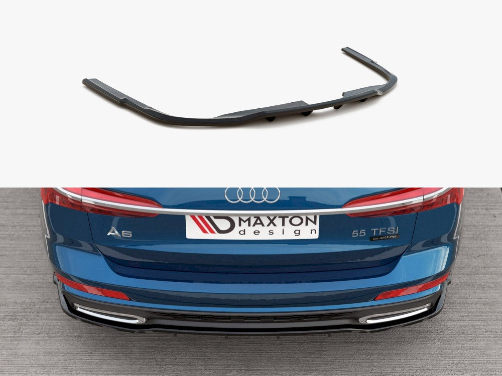 Maxton Design Central Rear Splitter (Vertical Bars) Audi A6 S-Line C8