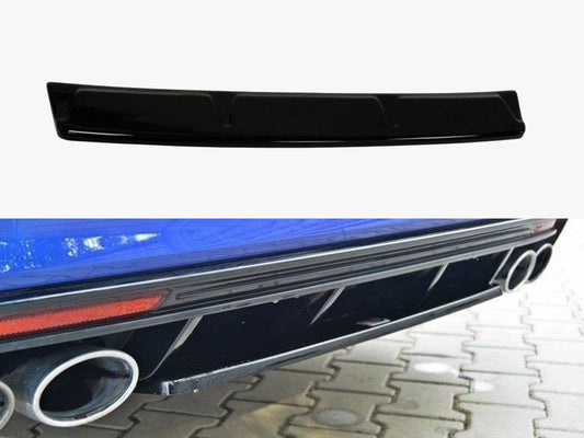 Maxton Design Central Rear Splitter VW Golf R Mk7 Estate - Carbon Look