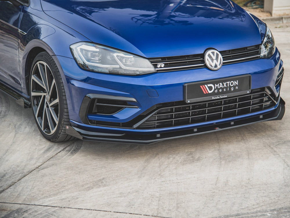 Maxton Design Street PRO Front Splitter + Flaps Volkswagen Golf R / R-Line Mk7 Facelift