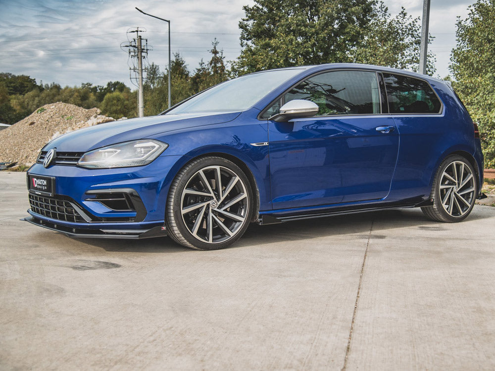 Maxton Design Street PRO Side Skirts Diffusers + Flaps Volkswagen Golf R / R-Line Mk7 Facelift