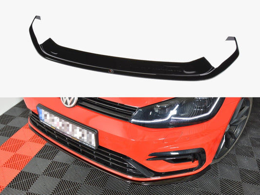 Maxton Design Front Splitter V.7 VW Golf 7 R / R-Line Facelift - Carbon Look