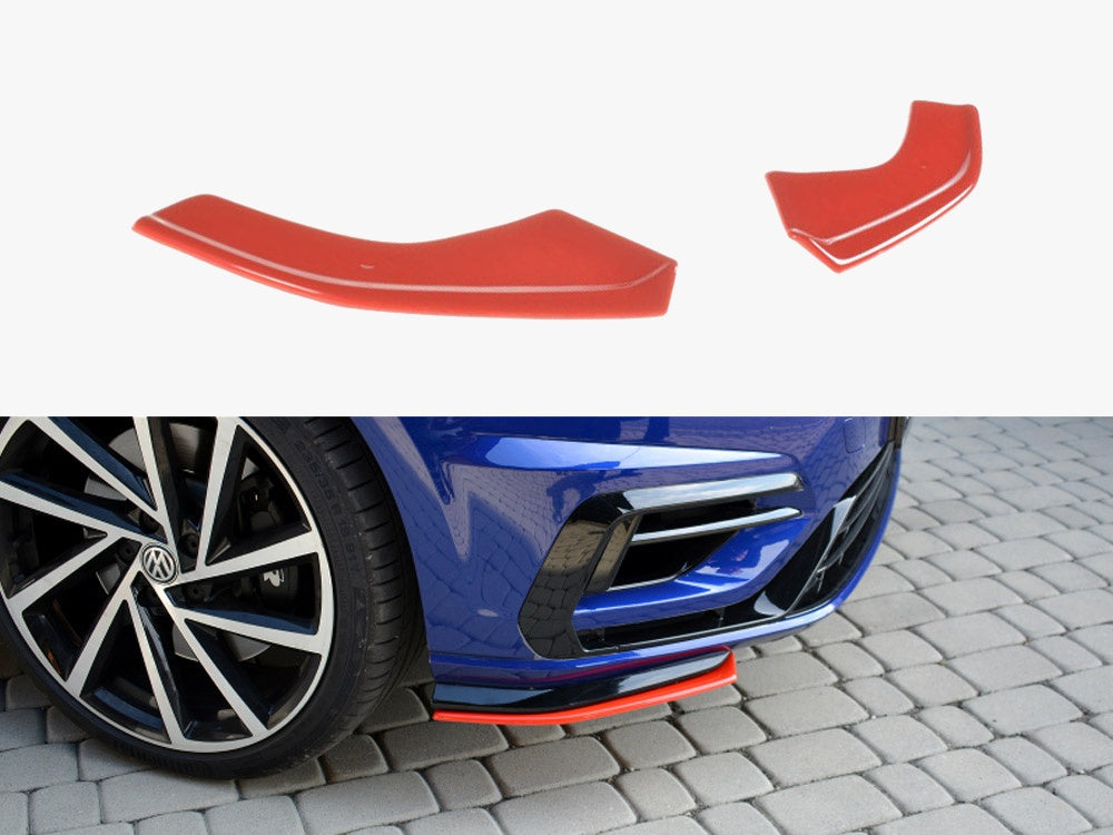 Maxton Design Front Splitter V.8 VW Golf 7 R / R-Line Facelift - Carbon Look