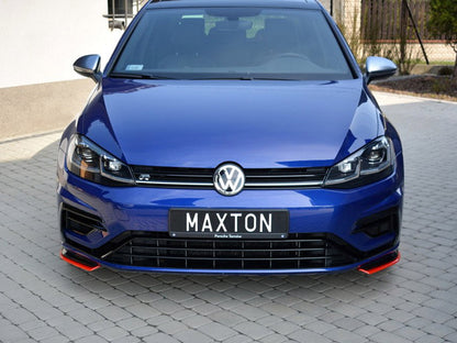 Maxton Design Front Splitter V.8 VW Golf 7 R / R-Line Facelift - Textured