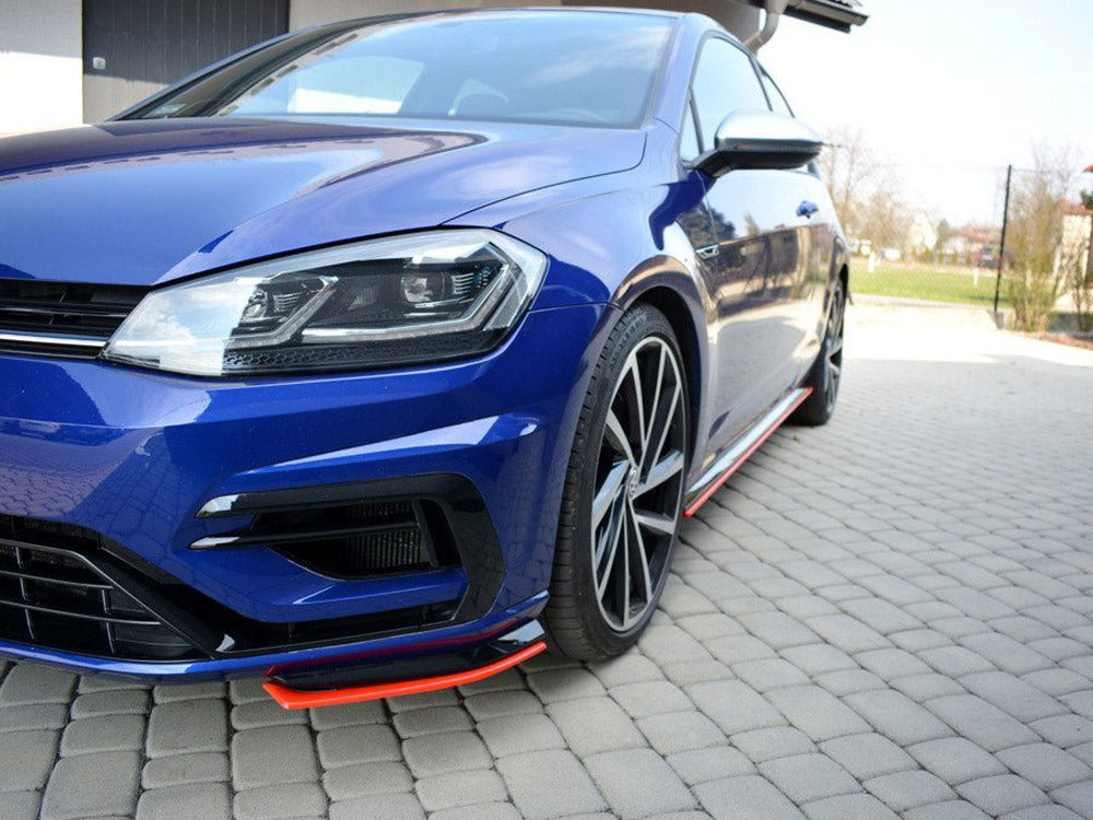 Maxton Design Front Splitter V.8 VW Golf 7 R / R-Line Facelift - Textured