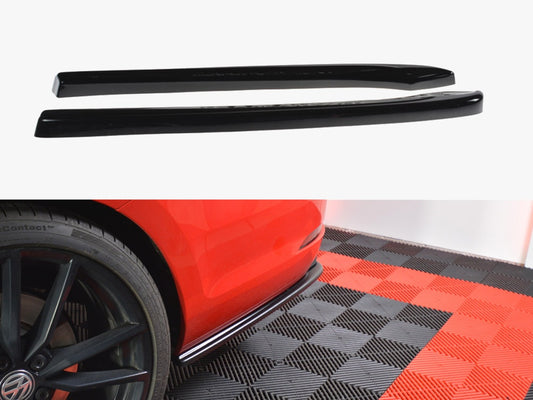 Maxton Design Rear Side Splitters V.1 VW Golf 7 R Variant Facelift - Carbon Look