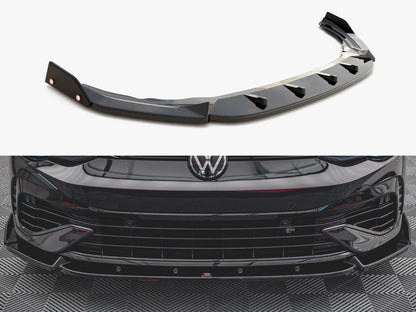 Maxton Design Front Splitter V.2 + Flaps VW Golf R Mk8