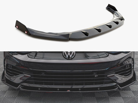 Maxton Design Front Splitter V.2 + Flaps VW Golf R Mk8