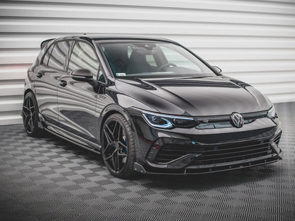 Maxton Design Front Splitter V.2 + Flaps VW Golf R Mk8