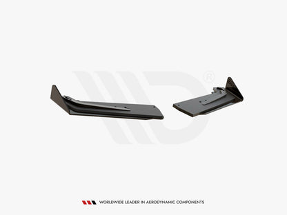 Maxton Design Street PRO Rear Side Splitters + Flaps Toyota GR Yaris Mk4 - Black-Red + Gloss Flaps