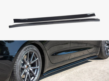 Maxton Design Side Skirts Diffusers Tesla Model 3 / Model 3 Performance Mk1 / Mk1 Facelift