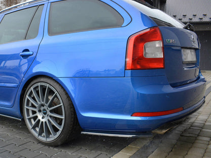 Maxton Design Rear Side Splitters Skoda Octavia Mk2 VRS Estate Facelift - Textured