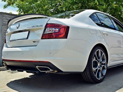 Maxton Design Central Rear Splitter Skoda Octavia VRS MK3/ MK3.5 Hatchback/ Estate- Textured