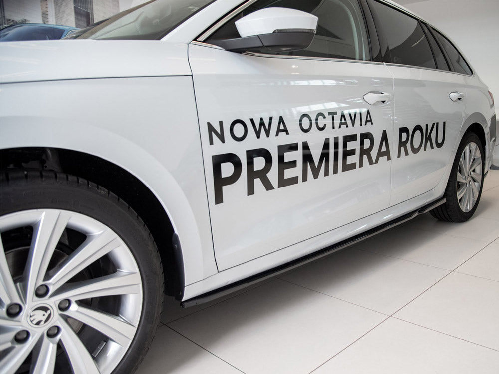 Maxton Design Side Skirts Diffusers V.2 Skoda Octavia Mk4 - Carbon Look