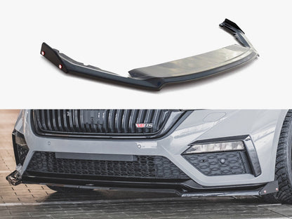 Maxton Design Front Splitter V.2 + Flaps Skoda Octavia RS Mk4