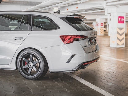 Maxton Design Rear Side Splitters V1 Skoda Octavia RS MK4 (2020-) - Carbon Look