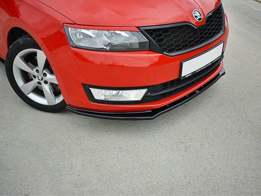 Maxton Design Front Splitter V2 Skoda Rapid - Carbon Look