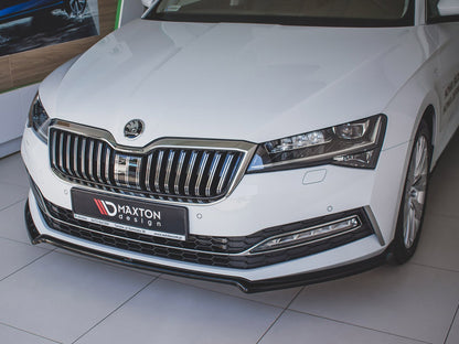Maxton Design Front Splitter V.1 Skoda Superb MK3 FL (2019-) - Carbon Look