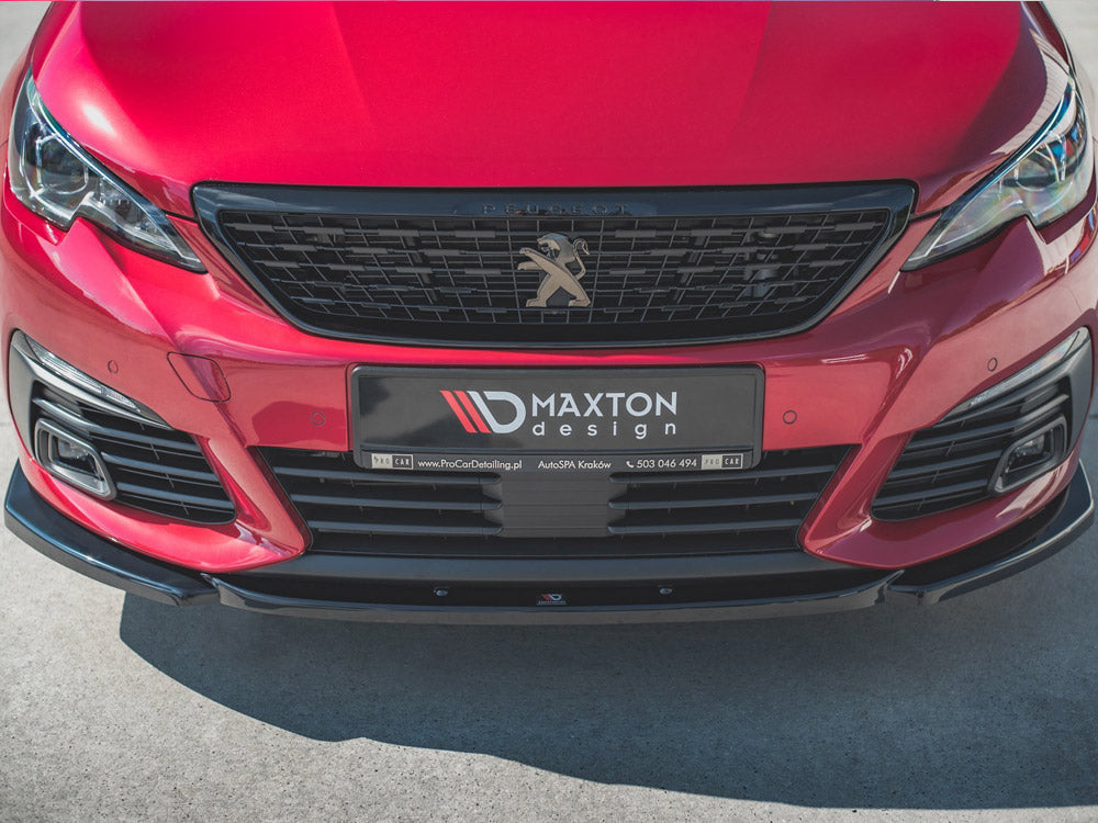 Maxton Design Reduced - Front Splitter V.2 Peugeot 308 GT Mk2 Facelift - Carbon Look