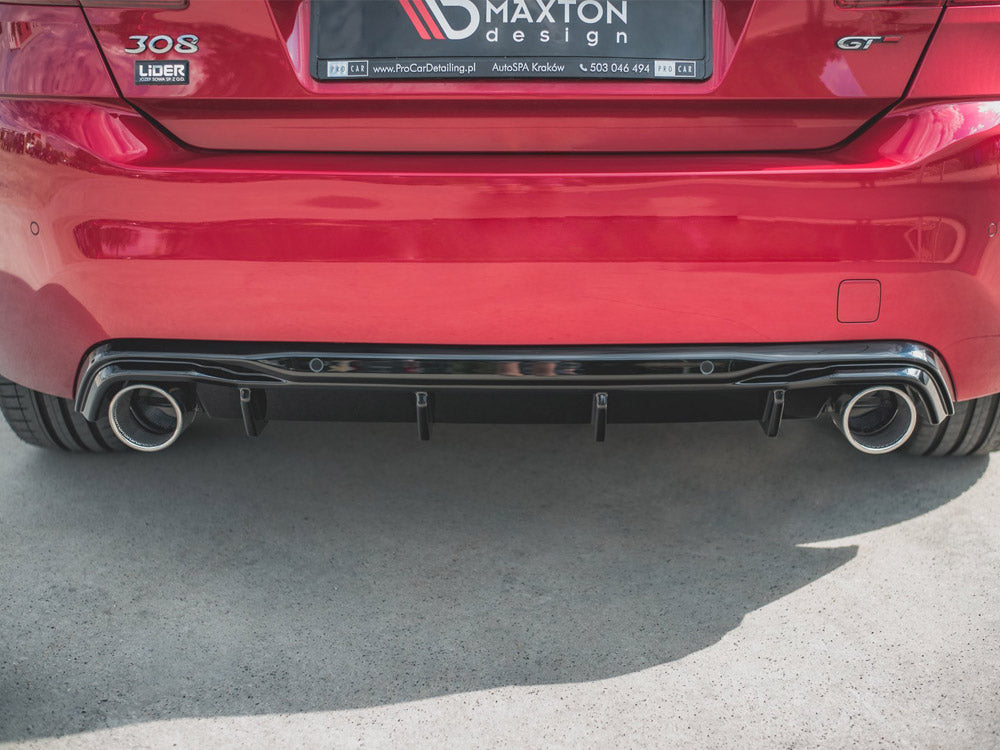 Maxton Design Rear Valance + Exhaust Ends Imitation Peugeot 308 GT Mk2 Facelift