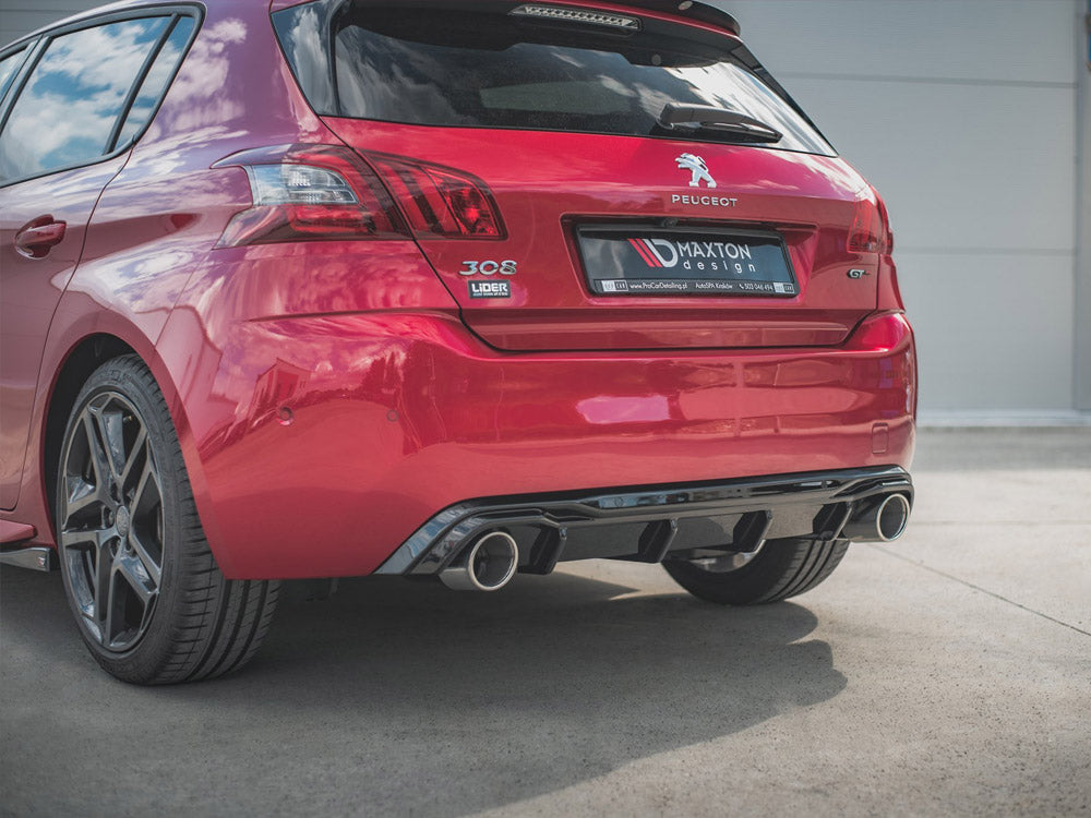 Maxton Design Rear Valance + Exhaust Ends Imitation Peugeot 308 GT Mk2 Facelift