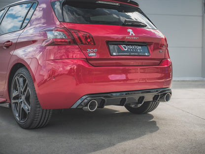 Maxton Design Rear Valance + Exhaust Ends Imitation Peugeot 308 GT Mk2 Facelift
