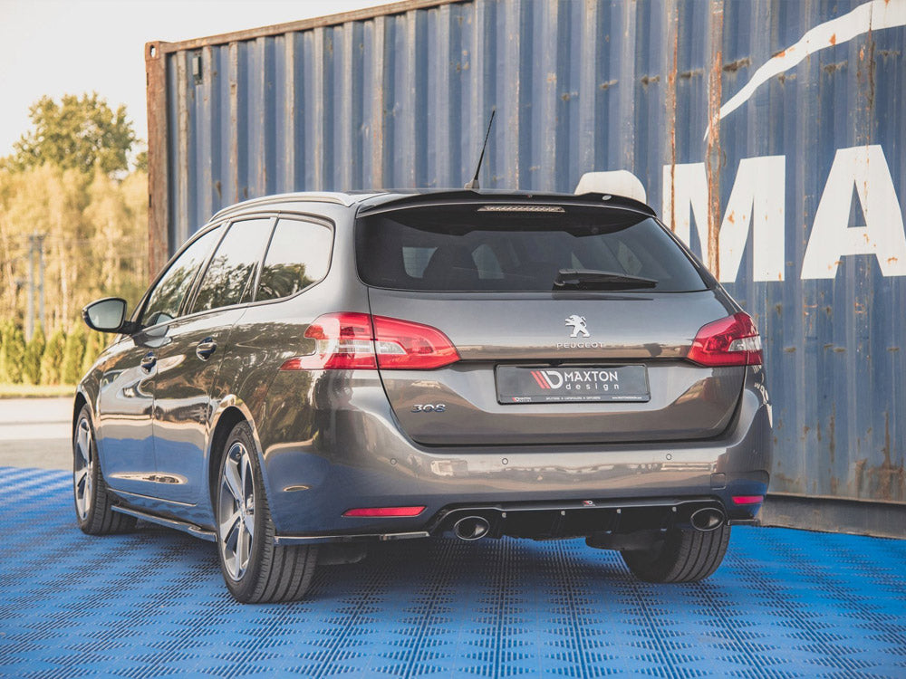 Maxton Design Rear Valance + Exhaust Ends Imitation Peugeot 308 SW Mk2 Facelift TEXTURED