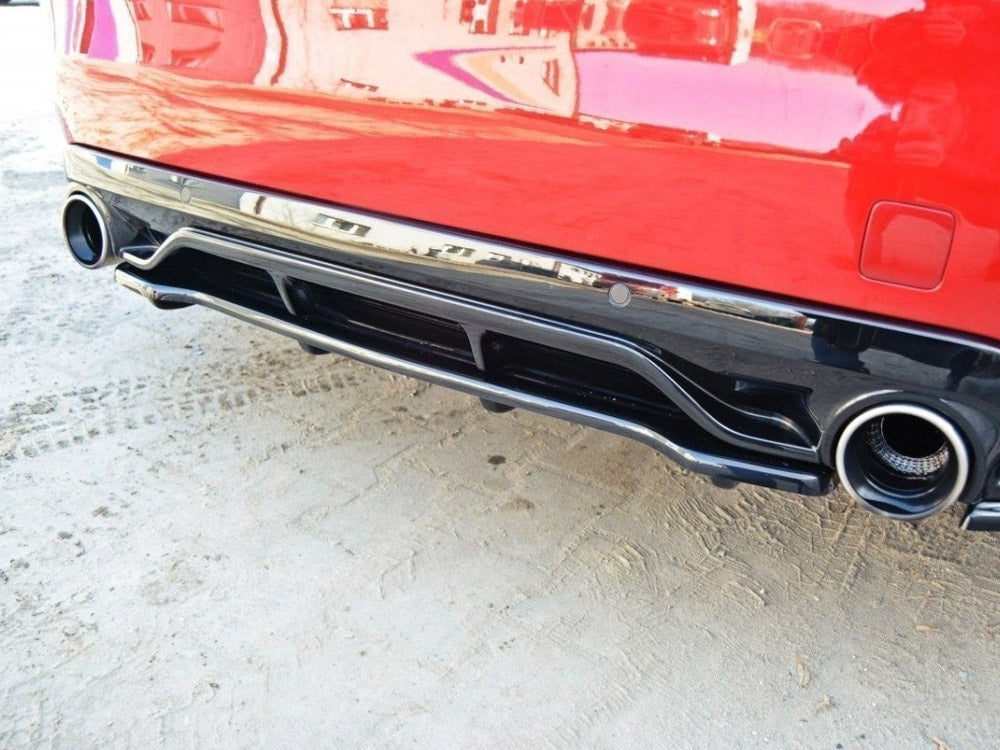 Maxton Design Central Rear Splitter (Vertical Bars) Peugeot 308 II GTI - Textured