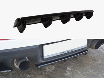 Maxton Design Central Rear Splitter Mitsubishi Lancer EVO X (W/vertical Bars) (2007-2015)