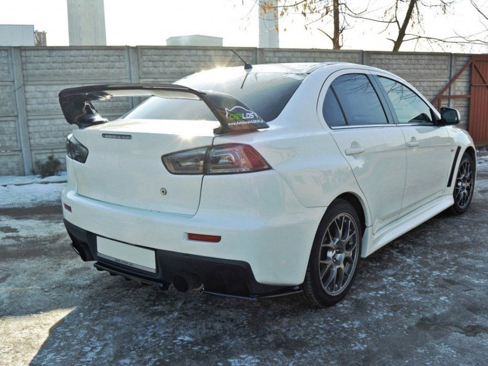 Maxton Design Central Rear Splitter Mitsubishi Lancer EVO X (W/vertical Bars) (2007-2015)