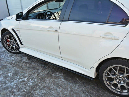 Maxton Design Side Skirts Diffusers Mitsubishi Lancer EVO X US Version (2007-2015) - Textured
